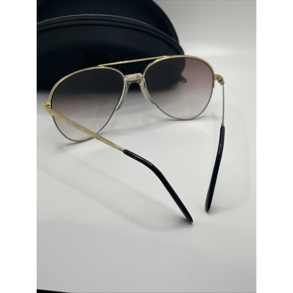 Personal‎ Optics Sunglasses Taiwan Eyeglass Frames Gold Brown Aviator with Case